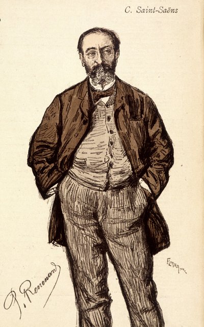 Portræt af Camille Saint Saens (Saint-Saens) (1835-1921), fransk komponist. af Unknown artist