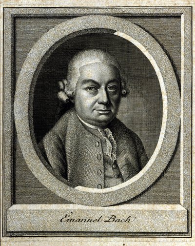 Portræt af Carl Philipp Emanuel Bach kaldet Bach fra Berlin og Hamburg Femte barn af John Sebastian Bach (Johann Sebastian Bach af Unknown artist