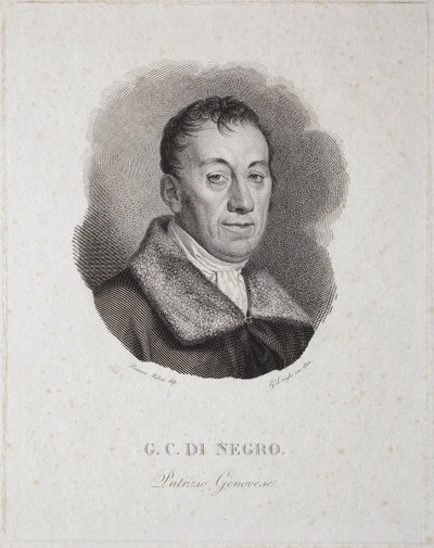 Portræt af Carlo Di Negro (gravering) af Unknown artist