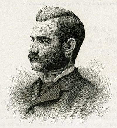 Portræt af Danenhower, sekondløjtnant for La Jeannette-besætningen, til missionen nord. Gravering til illustration af "Le voyage de la Jeannette"" af Unknown artist