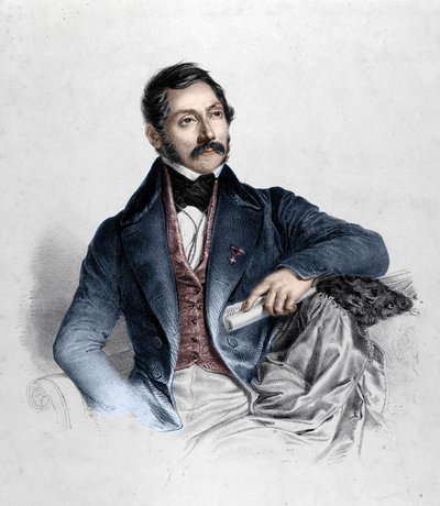 Portræt af Felice Romani, librettist, digter og italiensk kritiker (1788-1865). af Unknown artist