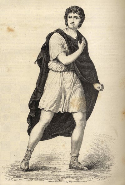 Portræt af Francois-Joseph (Francois Joseph) Talma (1763-1826), fransk skuespiller. Indgravering af det 19. århundrede. af Unknown artist