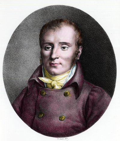 Portræt af Francois Xavier Bichat (1771 - 1802), fransk læge. Indgravering af det 18. århundrede. Privat samling. af Unknown artist