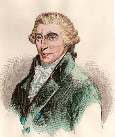 Portræt af Franz Joseph Haydn (1732 - 1809), østrigsk komponist. Stik af det 18. århundrede. Privat samling. af Unknown artist