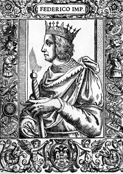 Portræt af Frederik II (1194-1250), tysk kejser. af Unknown artist