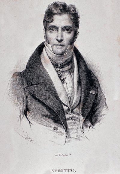 Portræt af Gaspare Spontini (gravering af Unknown artist