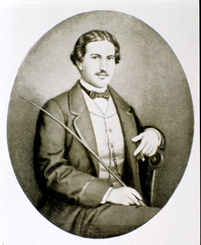 Portræt af Gigio Caroli, elsker af Giuseppina Raimondi, anden hustru til Giuseppe Garibaldi. Privat samling af Unknown artist