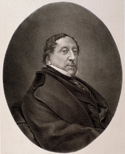 Portræt af Gioacchino Rossini (gravering af Unknown artist