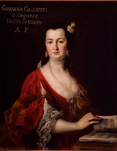 Portræt af Giovanna Gasparini (1717-?) italiensk sangerinde Anonym maleri. 1700-tallet. Bologna, borgerligt musikbibliografisk museum. af Unknown artist