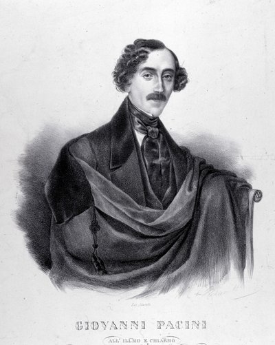 Portræt af Giovanni Pacini, italiensk komponist (1796-1867). af Unknown artist