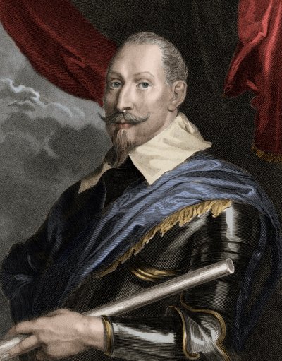 Portræt af Gustave Adolphe II (Gustave Adolphe) (1594-1632), konge af Sverige - Gustavus Adolphus II 1594-1632, konge af Sverige 1611-1632 - stik - 1800-tallet af Unknown artist