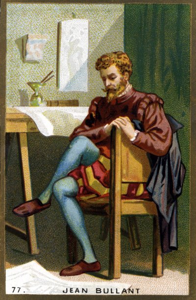 Portræt af Jean Bullant (1520 - 1578) fransk arkitekt, designer og teoretiker. Kromolitografi af det 19. århundrede. af Unknown artist