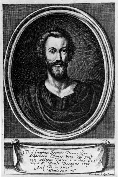 Portræt af John Donne (1572-1631) engelsk digter. af Unknown artist