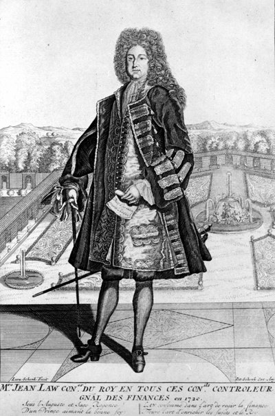 Portræt af John Law (1671 - 1729) til fods, Scottish Financial, der forårsagede konkurs i 1720 (Event of Quincampoix Street) af Unknown artist