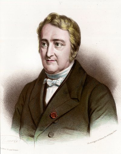 Portræt af Joseph Pelletier (1788 - 1842) fransk kemiker. Indgravering af det 19. århundrede. Privat samling. af Unknown artist