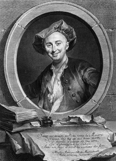 Portræt af Julien Offray de La Mettrie (1709 - 1751) fransk læge og filosof. af Unknown artist