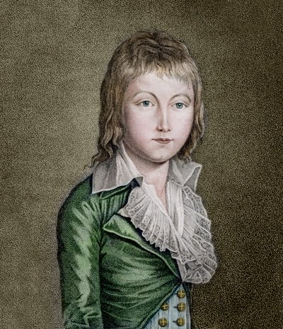 Portræt af LOUIS XVII (1785-1795) dauphinen fra Frankrig Litografi af Unknown artist