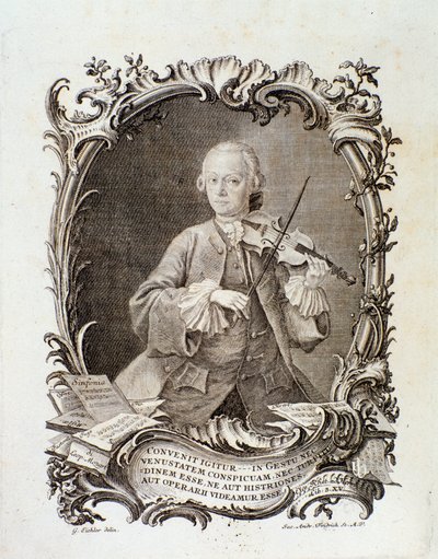 Portræt af Leopold Mozart (stik af Unknown artist