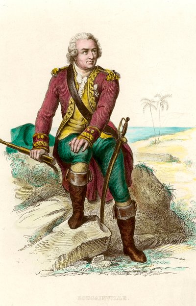 Portræt af Louis Antoine, greve af Bougainville (1729 - 1811) fransk navigatør. Indgravering af det 19. århundrede. Saml. Gå. af Unknown artist