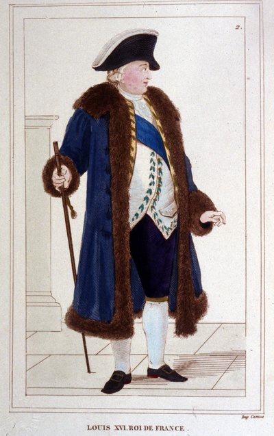 Portræt af Ludvig XVI (1754 - 1793) Indgravering af 1830 af Unknown artist