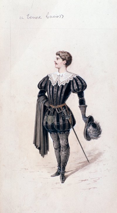 Portræt af Lucio, tenor i Lucia di Lammermoor, opera af Gaetano Donizetti af Unknown artist