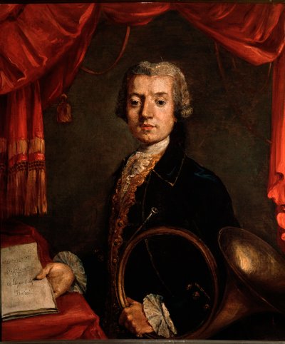 Portræt af Luigi Brizzi, italiensk hornspiller (maleri af Unknown artist