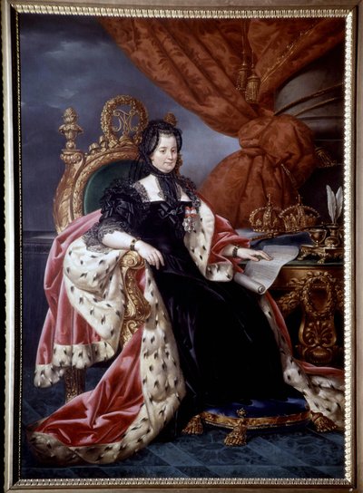 Portræt af Maria Therese af Østrig (1717-1780), dronning af Ungarn, i sørgedragt, efter 1765 - Maleri af det 18. århundrede af Unknown artist