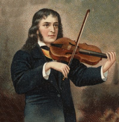 Portræt af Nicolo Paganini (1782 - 1840) italiensk violinist. af Unknown artist