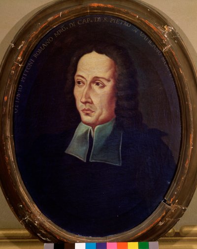 Portræt af Ottavio Pitoni (1657-1743) italiensk komponist Anonym maleri. Bologna fra det 18. århundrede, borgerligt musikmuseum af Unknown artist