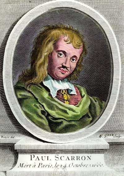 Portræt af Paul Scarron (1610-1660), fransk forfatter. Stik af det 17. århundrede. Privat samling. af Unknown artist