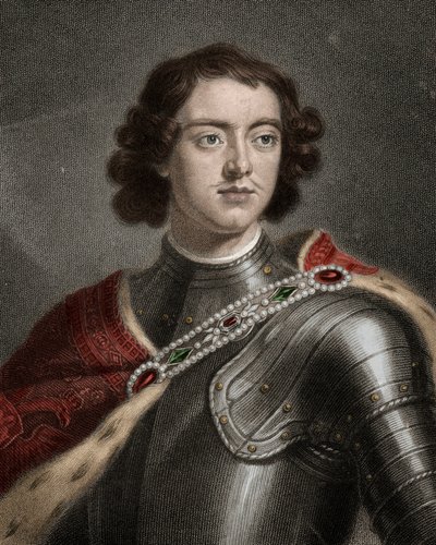 Portræt af Peter I Den Store (1672-1725) tsar af Rusland - Peter den Store eller Peter I 1672-1725 - gravering - 1800-tallet af Unknown artist