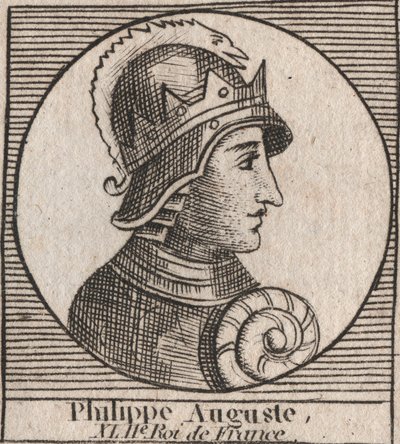 Portræt af Philip II dit Philippe Auguste (1165-1223) - Philip Augustus II (1165-1223) Konge af Frankrig - gravering fra "" Instruction sur l