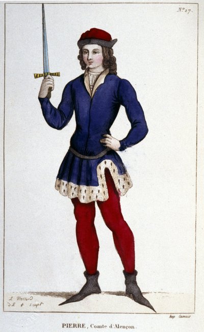 Portræt af Pierre, greve af Alençon (1251 - 1284), Indgravering af 1830. af Unknown artist