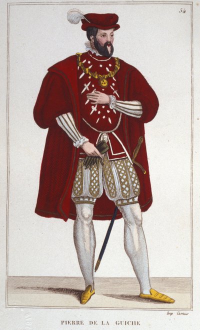 Portræt af Pierre De la Guiche (1464- 1544) (ridder, rådmand og kongens kammerherre, foged af Autun og Mâcon, ambassadør. Herre af Guiche og Chaumont) gravering af 1830 af Unknown artist