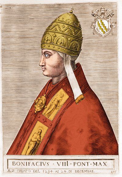 Portræt af pave Boniface VIII (Benedetto Caetani dit Boniface VIII af Unknown artist