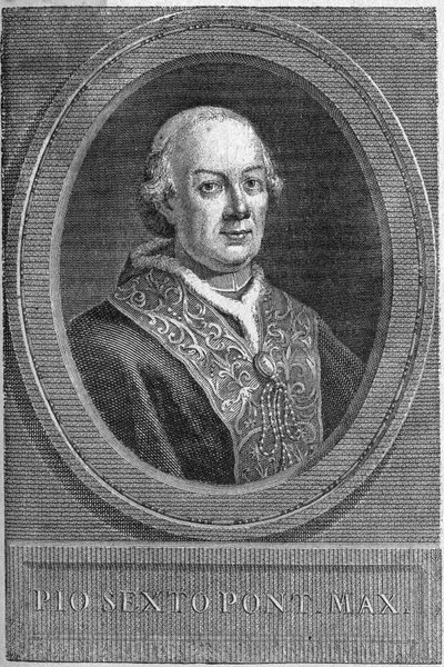 Portræt af pave Pius VI (Pius eller Pio eller Giovanni angelo Braschi) (1775-1799). af Unknown artist