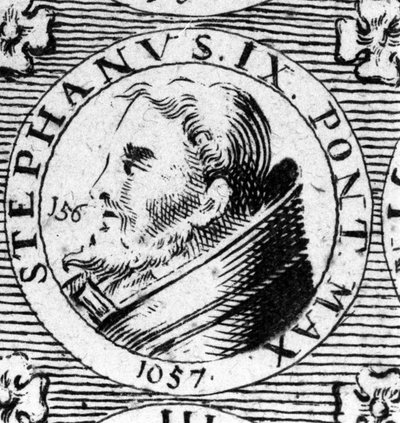 Portræt af pave Stephen IX (Stephane 9). af Unknown artist
