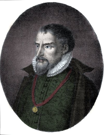 Portræt af Roland de Lassus (Orlandus eller Orlando de Lassus, ca. 1531-1594), fransk-flamsk komponist. af Unknown artist