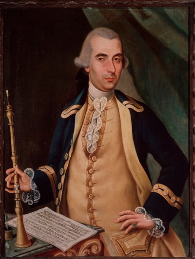 Portræt af Sante Aguilar (ca. 1734-1808) italiensk oboist Anonym maleri. Bologna Civic Bibliografisk museum fra det 18. århundrede af Unknown artist