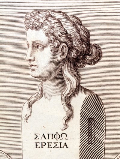 Portræt af Sapho (Sappho). af Unknown artist