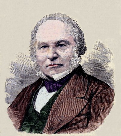 Portræt af Sir Rowland Hill (1795-1879) opfinder af postfrimærket. af Unknown artist