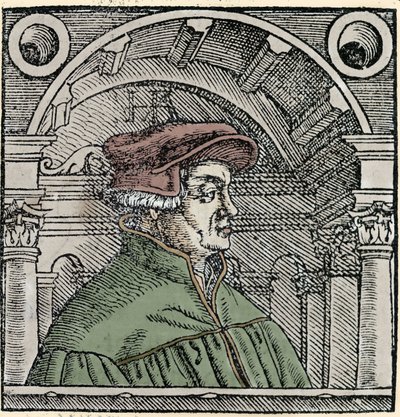 Portræt af Ulrich Zwingli (1484 - 1531), schweizisk religiøs reformator. af Unknown artist