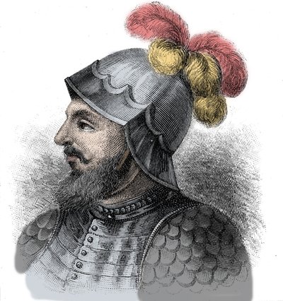 Portræt af Vasco Nunez de Balboa, spansk erobrer (1475-1517) - Gravering 1800-tallet af Unknown artist