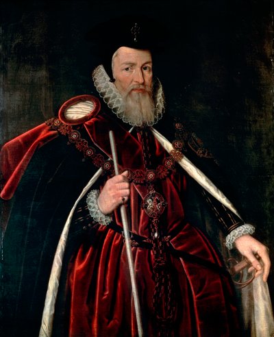 Portræt af William Cecil Baron Burghley af Unknown artist