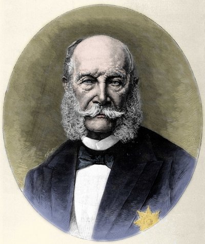Portræt af Vilhelm I (1797-1888), konge af Preussen og kejser af Tyskland. Stik fra slutningen af 1800-tallet. af Unknown artist