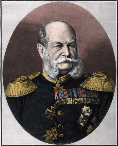 Portræt af Vilhelm I (1797-1888), konge af Preussen og kejser af Tyskland. Stik fra slutningen af 1800-tallet. af Unknown artist