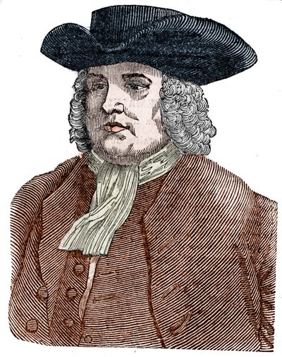 Portræt af William Penn (1644-1718) Grundlægger af Pennsylvania. Engelsk religiøs reformator og klummeskribent. af Unknown artist