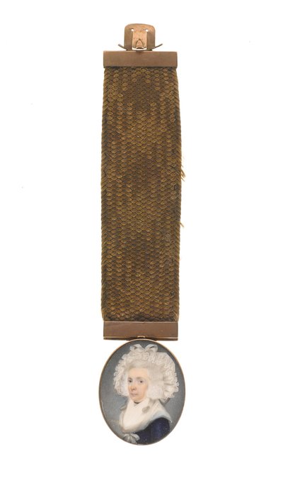 Portræt af en kvinde, menes at være af Susannah Eveleigh, hustru til William Eveleigh af Unknown artist