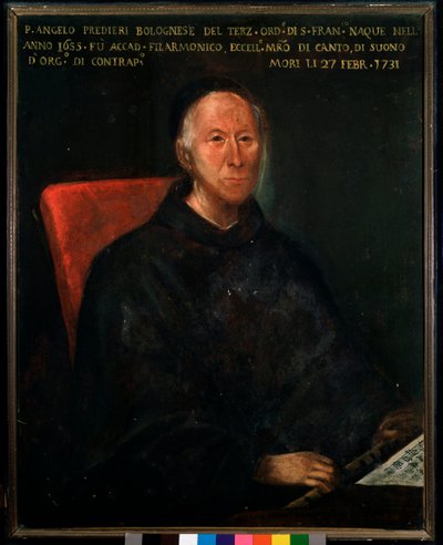 Portræt af far Angelo Tommaso Predieri (1655-1731) italiensk komponist og lærer Anonym maleri. 1700-tallets Bologna, civico museo musicale af Unknown artist