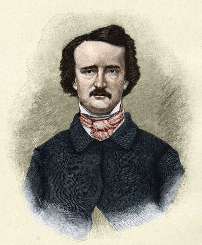 Portræt af den amerikanske forfatter Edgar Allan Poe (1809 - 1849). af Unknown artist